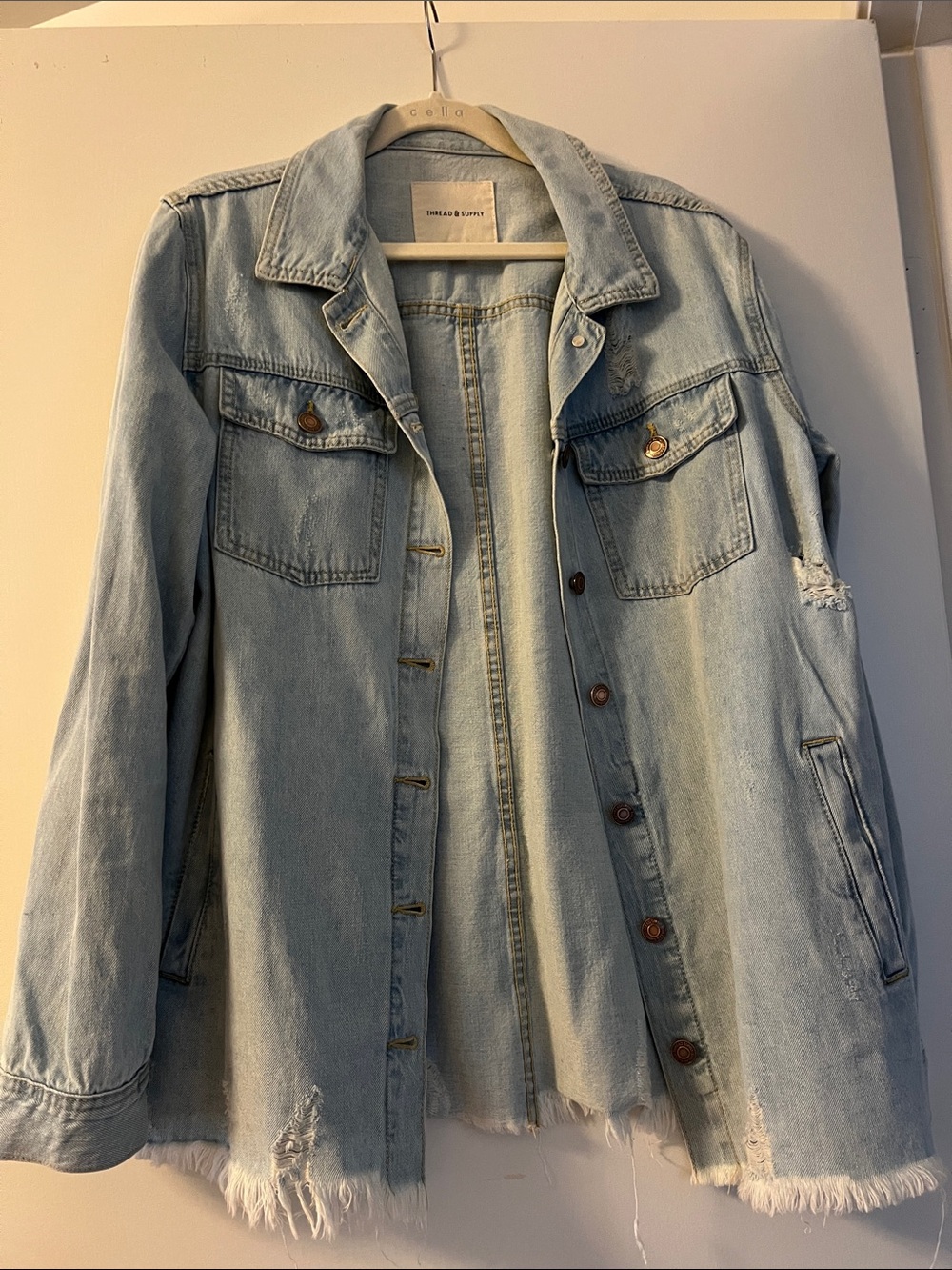 Thread & Supply Light Blue Oversized Denim Jacket